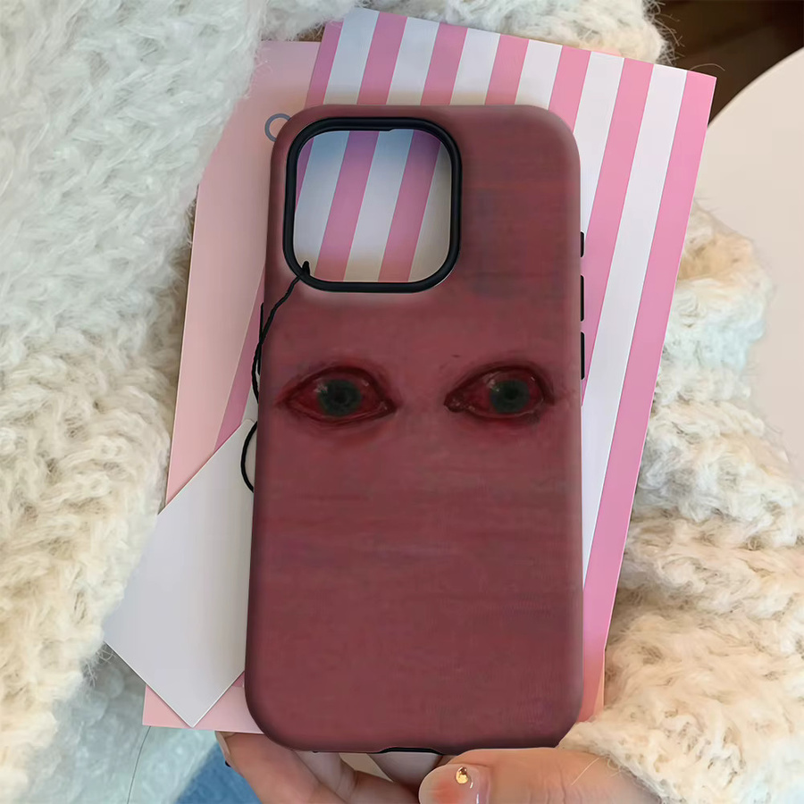 Eerie Pink Eyes Handyhülle für Apple iPhone 17 16 15 14 13 12 11 Pro Max Plus mit doppelschichtiger Rückseite in Pink - Bild 4