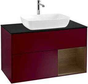 V&B Waschtischunterschrank Finion 100 mit Wandbeleuchtung in Blau Matt, B/T/H: 100 x 50,1 x 50,1 cm - Bild 1