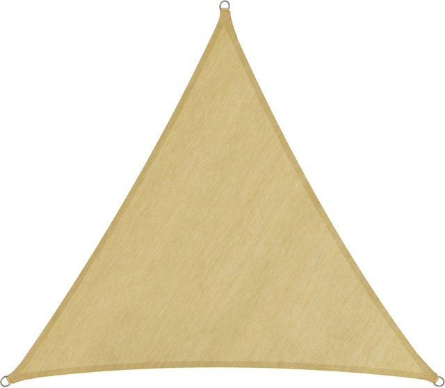 Tectake Sonnensegel dreieckig beige mit UV-Schutz 50+, wasserabweisend und reißfest, B/B/B: 600 x 600 x 600 cm - Bild 1