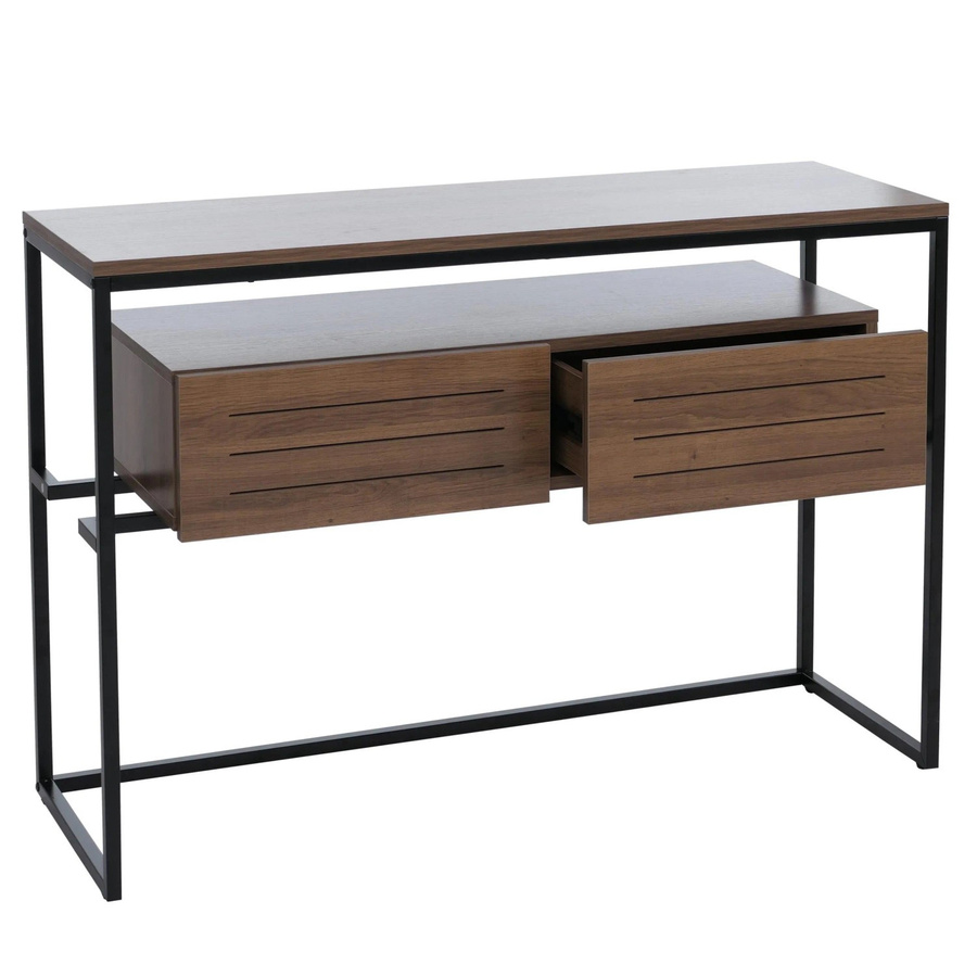 MCW Konsolentisch P46 in Braun mit Schublade aus Metall und MDF, B/T/H: 120 x 80 x 40 cm - Bild 3