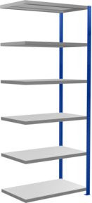 Schulte Anbauregal Steckregal MULTIplus250 mit 6 Fachböden und Kreuzstrebe, Farbe: Enzianblau/Verzinkt, B/T/H: 250 x 100 x 60 cm - Bild 1