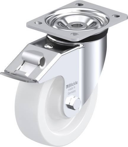Blickle Lenkrolle LK-SPO 160G-FI mit Feststeller in Silber, Rad-Durchmesser: 16 cm, Tragfähigkeit: 600 kg - Bild 1