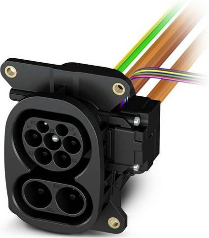 Phoenix Contact eMobility Ladesteckdose Typ 2 in Schwarz mit USB-C - Bild 1