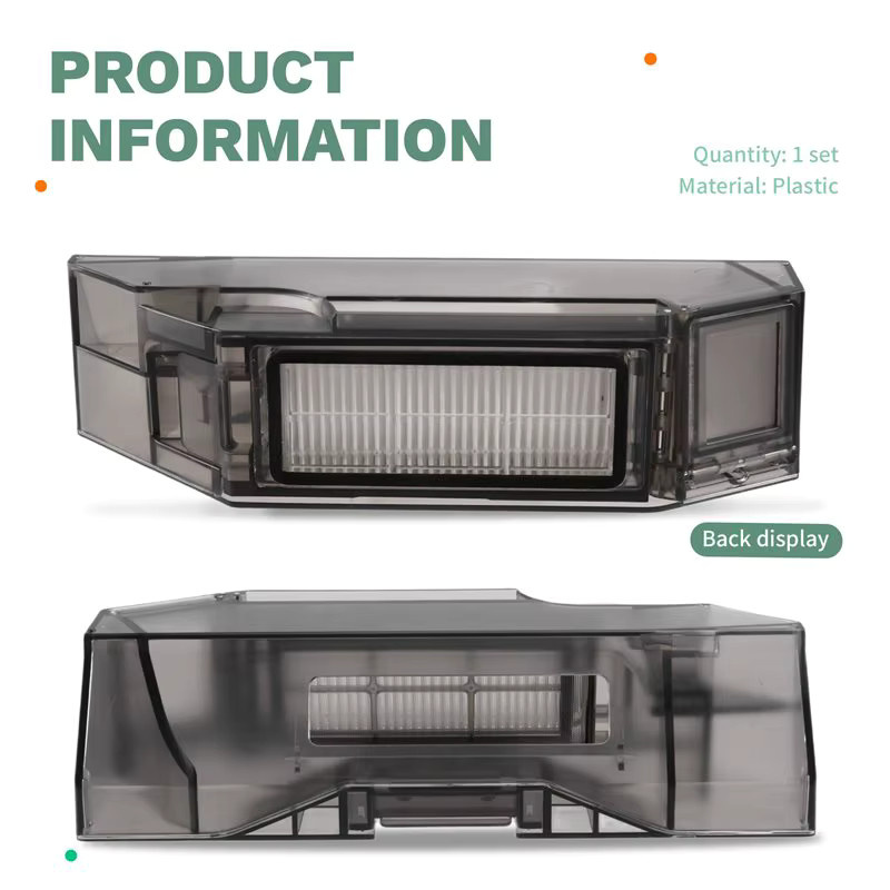 Dreame B69A Staubbox mit HEPA-Filter Zubehör für L20 Ultra und L30 Ultra Saugroboter in Grün und Transparent - Bild 5