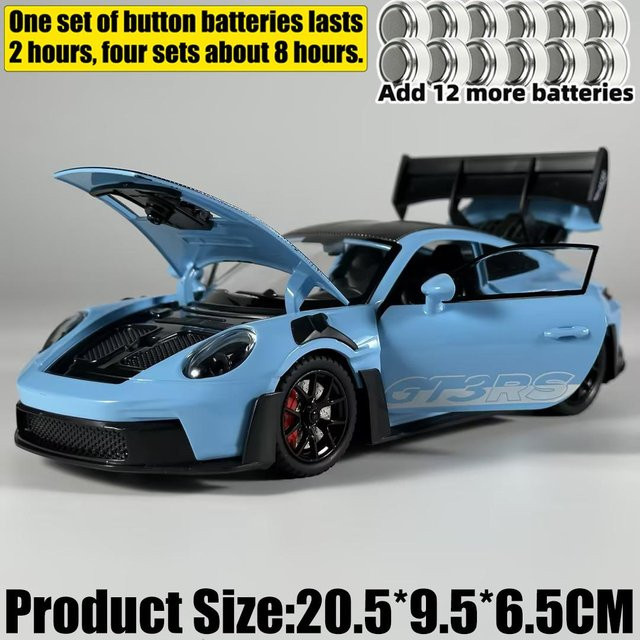 Linyi toy car Porsche 911 GT3 RS 992 Generation, Modellauto, 1:24, Metall, blau, ab 14 Jahren - Bild 1