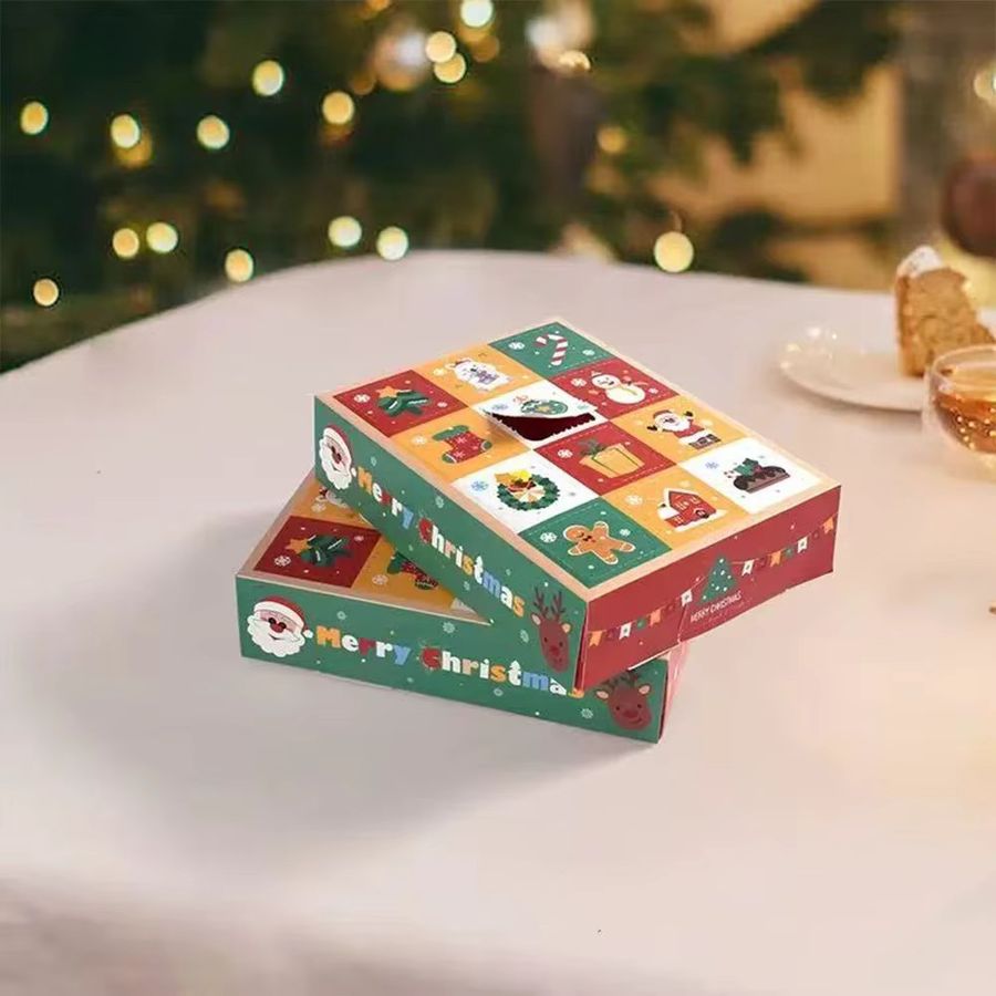Runto 5er Set Weihnachts Adventskalender Lochboxen mit 12 Gittern in Multicolor für Weihnachtsgeschenke und Weihnachtsfeiern - Bild 2