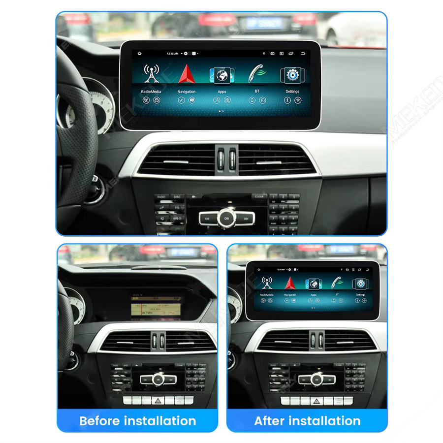 MEKEDE Android 15 Autoradio für Mercedes Benz C-Klasse W204 S204 2011-2013 mit 10,25 Zoll Display, NTG4.5, 8-Kern, Wireless Carplay, Android Auto, 4G LTE und WIFI in Schwarz - Bild 2