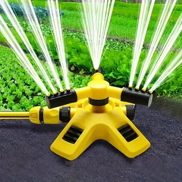 Automatischer 360-Grad-Sprinklerkopf mit Dreiwege-Rotation in Gelb - Bild 1