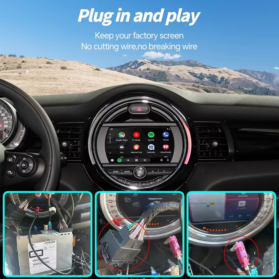 BONROAD CarPlay und Android Auto Adapter für BMW Mini R55 R56 R57 R58 R59 R60 R61 F54 F55 F56 F57 NBT in Schwarz - Bild 5