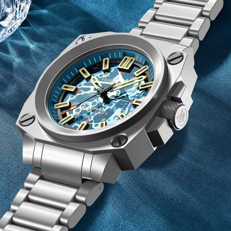 FeelNever Automatikuhr, Tourbillon, Edelstahl, Blau, Herren - Bild 3