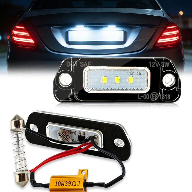 2er-Set LED Kennzeichenbeleuchtung passend für Mercedes-Benz X164 W164 W251 GL ML R-Klasse (2006-2012) - Bild 1