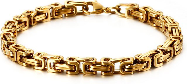 Kalen Armband, Doppel Byzantinische Kette, Edelstahl, Herren - Bild 1