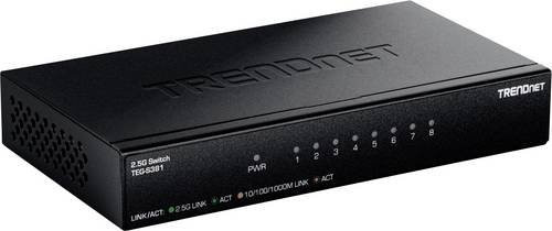TrendNet TEG-S381 Netzwerk Switch mit 8 RJ45 2.5 GBit/s Ethernet LAN Ports in Schwarz - Bild 1