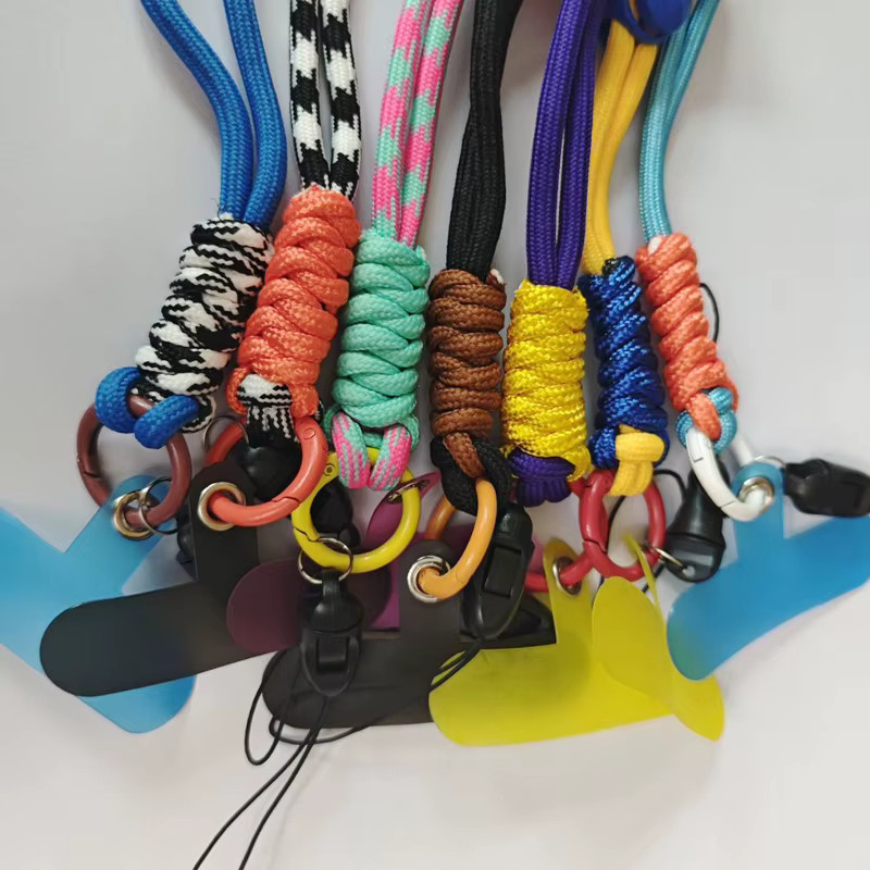 WSSHE Handy-Lanyard geflochten mit Patch-Handgelenksschlaufe in Blau - Bild 2