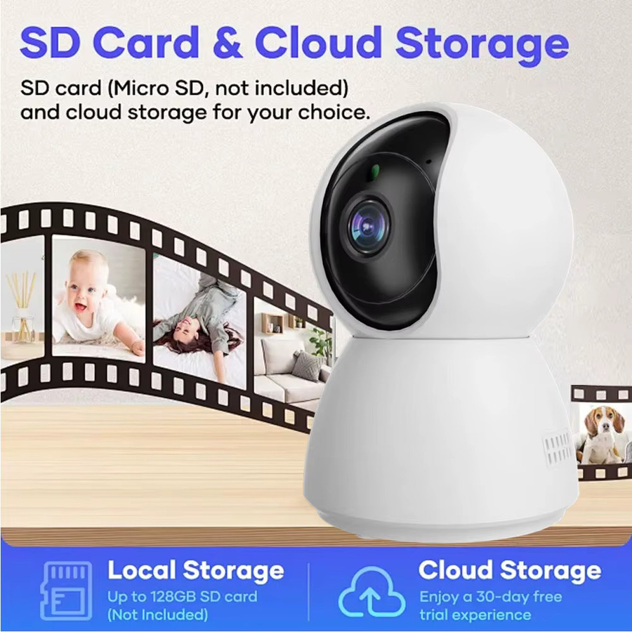 NINIVISION 5MP Smartlife WLAN-Überwachungskamera mit 360 Grad PTZ, Auto-Tracking und Nachtsicht, Weiß - Bild 4