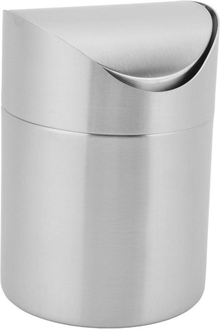 Mini-Tischmülleimer mfySpace mit Schwingdeckel und Geruchsfilter aus Edelstahl in Silber Gray - Bild 1