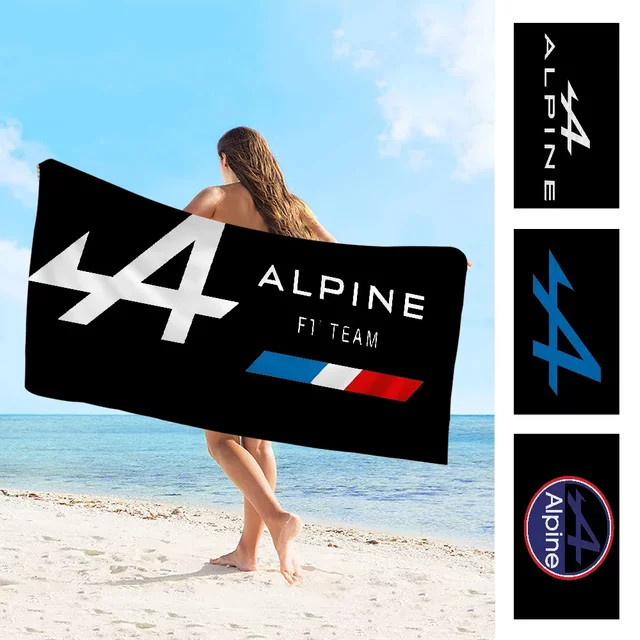 A-Alpine Automobile Mikrofaserdecke mit Grafikdruck, schnell trocknendes und super saugfähiges Strandtuch aus Polyester - Bild 1