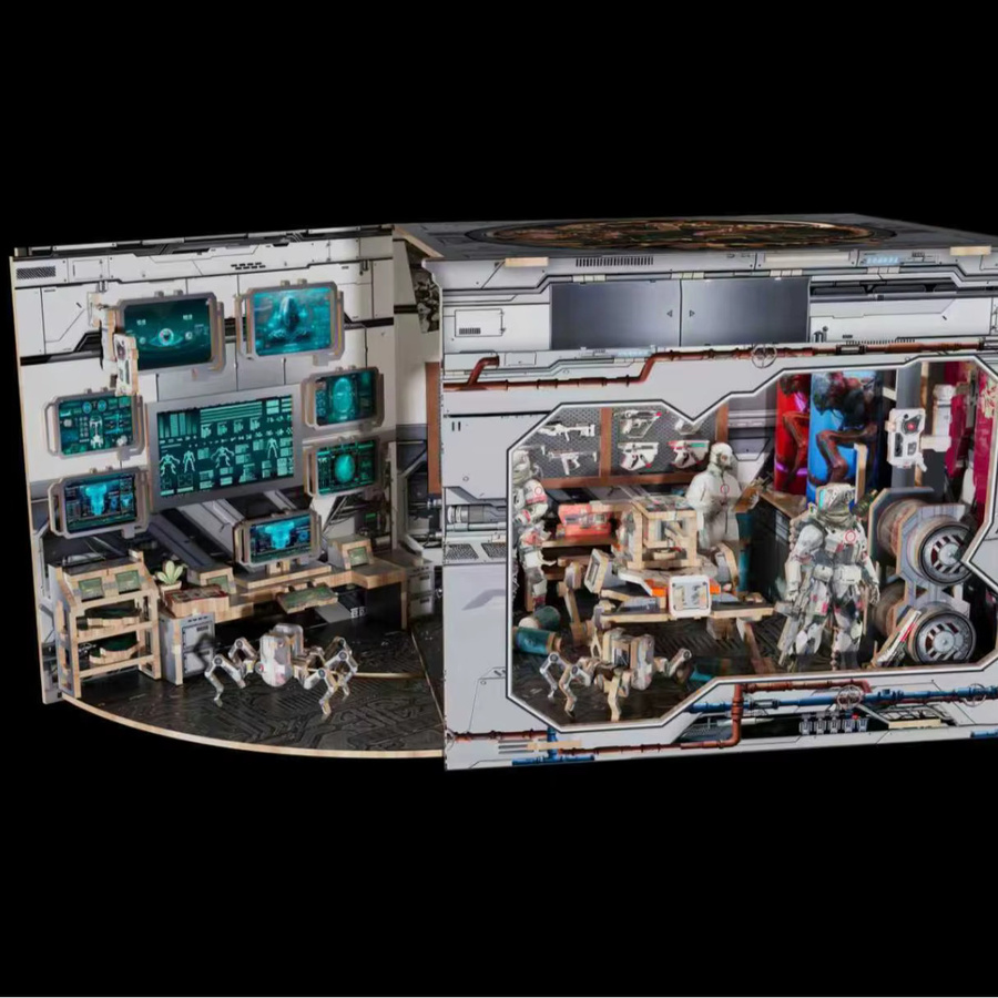 ELEVEN-CUTE DIY Holzmodell Internationale Raumstation, Miniatur-Bausatz, mit LED-Beleuchtung - Bild 1