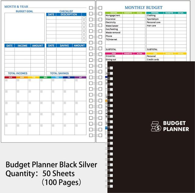 Budgetplaner von Binchi Cultural Supplies als monatlicher Rechnungsorganisator mit 50 Blatt und PVC Hardcover in Weiß - Bild 1