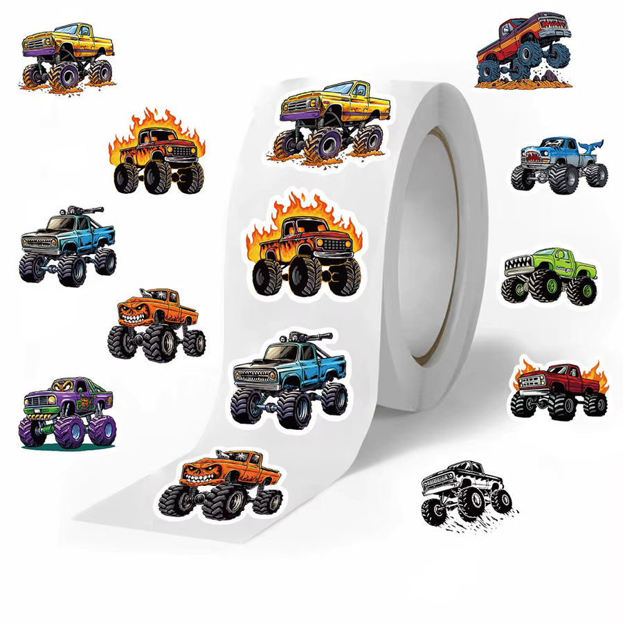 500 Stück Kinder Monster-Truck Aufkleber aus PVC in Multicolour für Tagebuch, Tasse und Handyhülle von LanLanStickersWorld - Bild 5