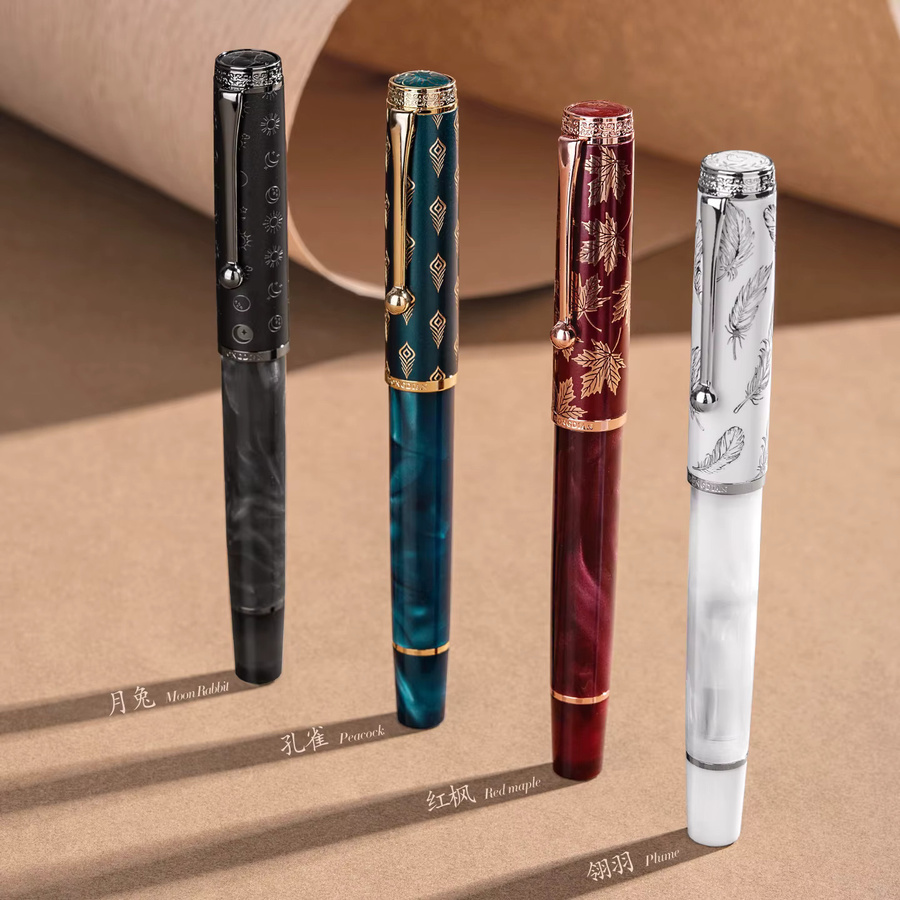 Hongdian N8S Red Maple Pen Limited Edition Füllfederhalter aus Acrylharz in Rot - Bild 3