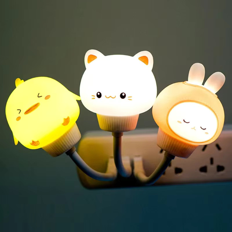 LED Nachtlicht aus Silikon für Kinderzimmer mit USB-Anschluss in Weiß - Bild 3