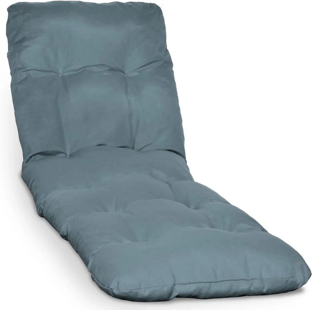 Beautissu Sonnenliege Auflage Flair Deckchair in Taubenblau B/T/H: 190 x 60 x 8 cm - Bild 1