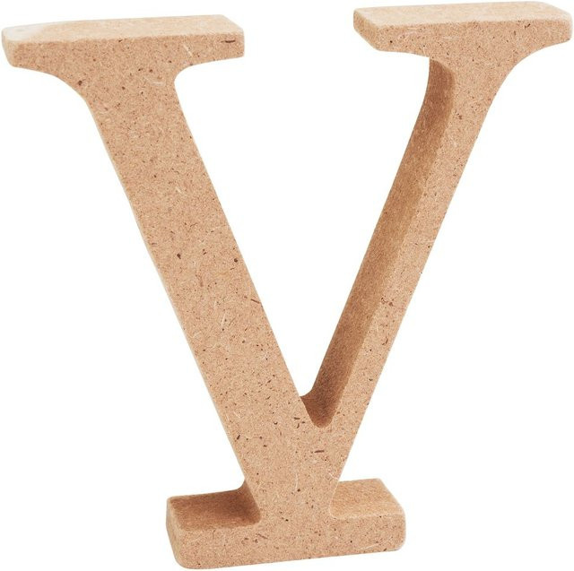 VBS MDF-Holz Buchstabe V in Braun - Bild 1