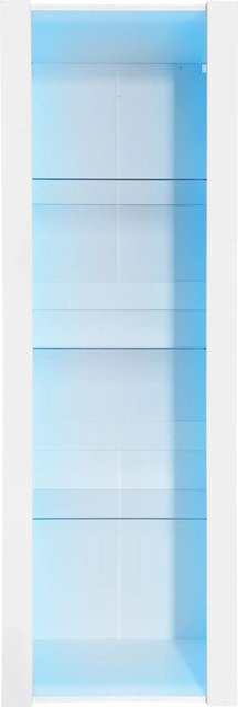 okwish Vitrine mit LED-Beleuchtung und Glastüren in Weiß, B/T/H: 55 x 38 x 166 cm - Bild 1