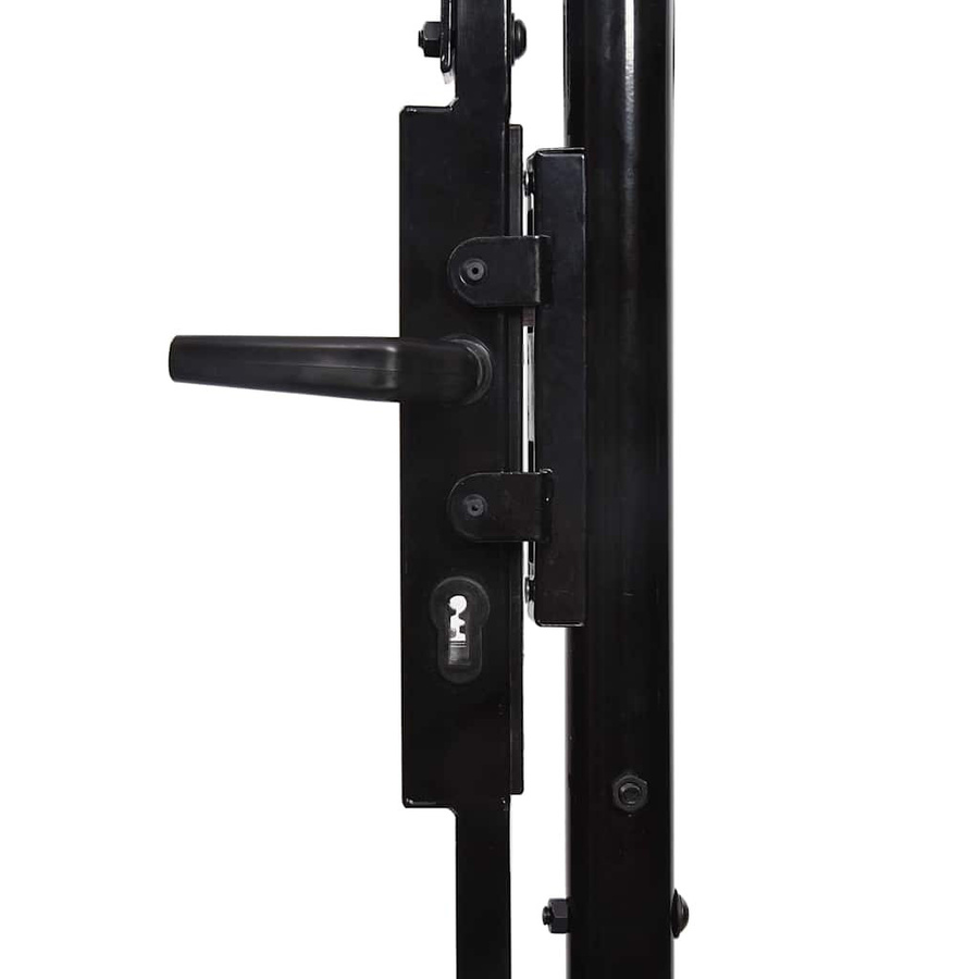 vidaXL Zauntor Einzelflügel aus Stahl mit gewölbter Spitze, Schwarz, B: 100 cm, H: 150 cm - Bild 4