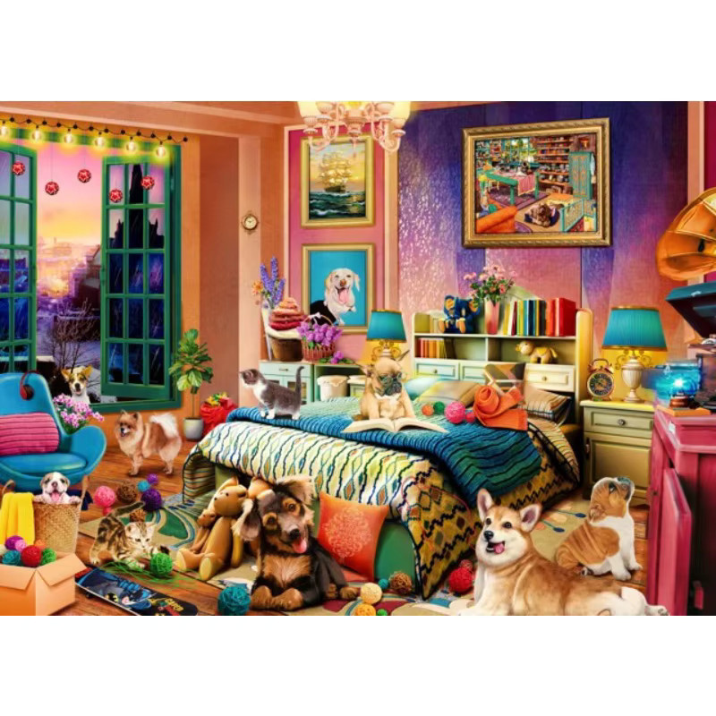 MaxRenard Hunde im Schlafzimmer, Puzzle, 1.000 Teile, ab 14 Jahren - Bild 2