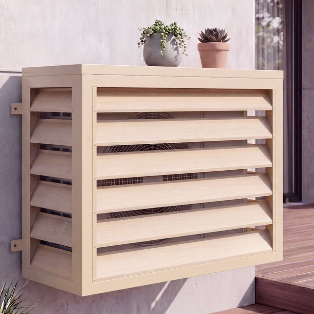 Verkleidung für Klimaanlage und Wärmetauscher MCW-O43 in Eiche-Optik aus Metall, H x B x T: 73 x 97 x 38 cm - Bild 1