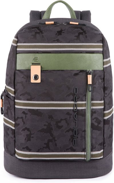 Piquadro Blade Laptoprucksack für 15.6 Zoll in Camostripe Grau Multicolour - Bild 1