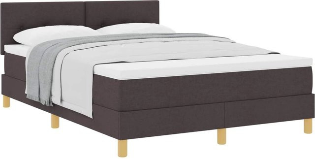 vidaXL Boxspringbett Hybrid mit Matratze Dunkelbraun B: 160 cm, H: 280 cm, T: 203 cm - Bild 1