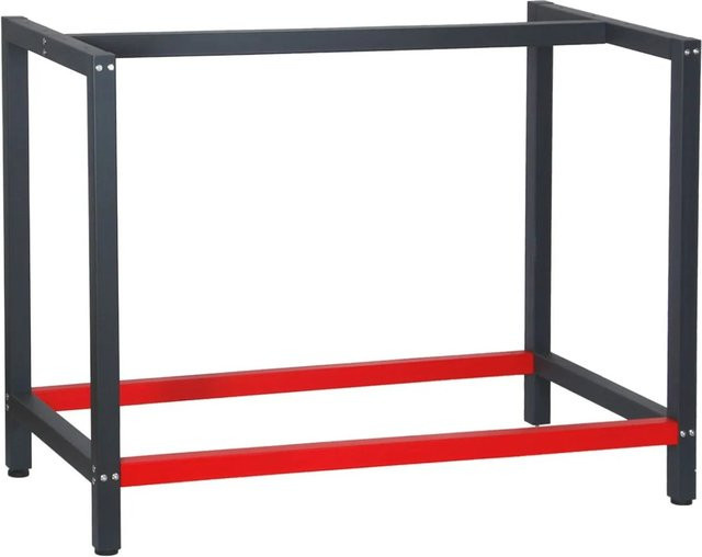 Wiltec Werkbank Gestell aus Stahl in Anthrazit, Rot-Schwarz, B/T/H: 100 x 57 x 81 cm - Bild 1