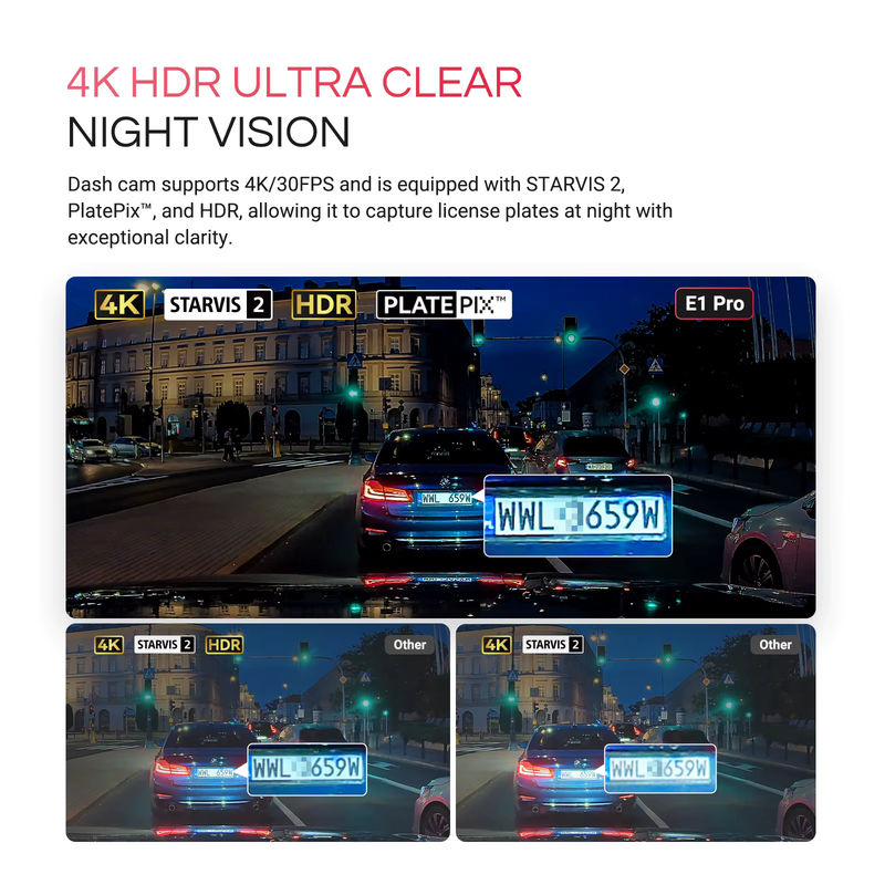Vantrue E1 Pro 4K Mini DashCam mit STARVIS 2, HDR-Nachtsicht, 5G WiFi und GPS in Schwarz - Bild 5