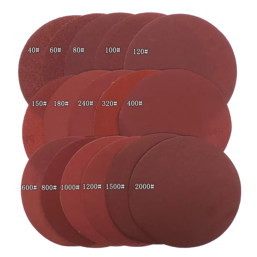 Vibratite Klett-Schleifscheiben Set, 10 Stück runde Orbital-Schleifscheiben in Rot, 6 Zoll (15,24 cm), Körnung 40-2000 zum Schleifen und Polieren von Metall - Bild 3