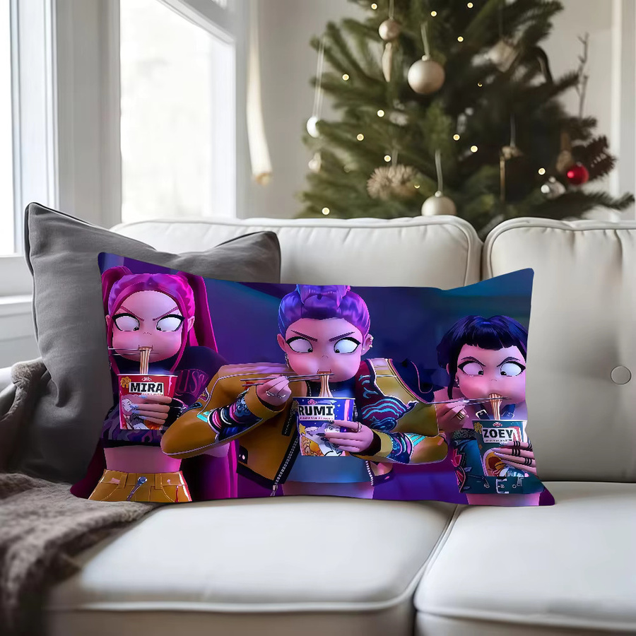Rechteckiger Kissenbezug mit Cartoon K-Kpop D-Demon H-Hunters Grafikprint von Hasbro in Multicolour - Bild 3