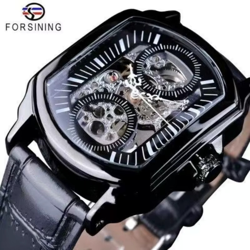FORSINING Armbanduhr Automatik, Skelett, Lederarmband, Herren - Bild 5