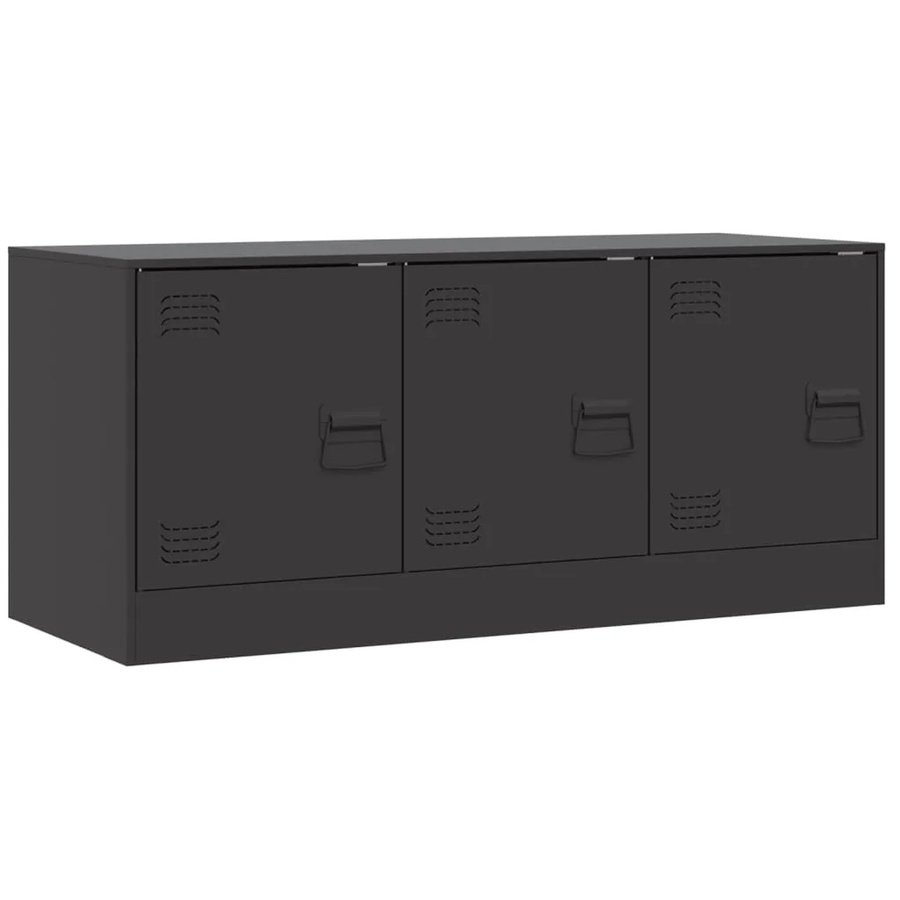 vidaXL TV-Schrank aus Stahl in Schwarz Matt, B/T/H: 99 x 39 x 44 cm - Bild 2