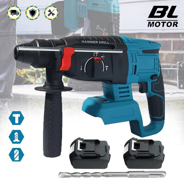 Makita 18V Akku Schlagbohrmaschine mit bürstenlosem Motor, Multifunktions Bohrhammer in Blau - Bild 1