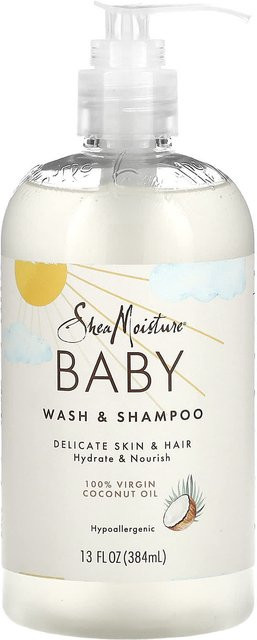 SheaMoisture Baby-Waschlotion und Shampoo mit Kokosnussöl, 384 ml, Kinder - Bild 1