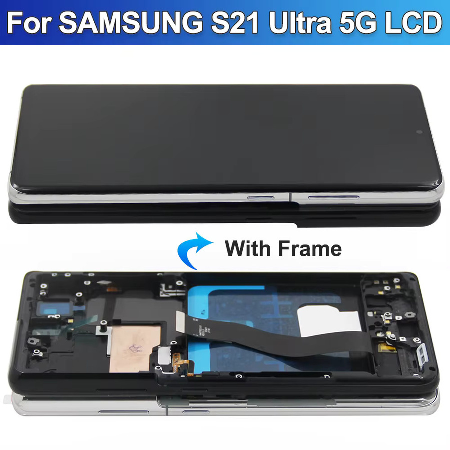 Samsung S21 Ultra 5G Ersatz AMOLED LCD Display mit Touchscreen und Rahmen in Schwarz oder Silber - Bild 2