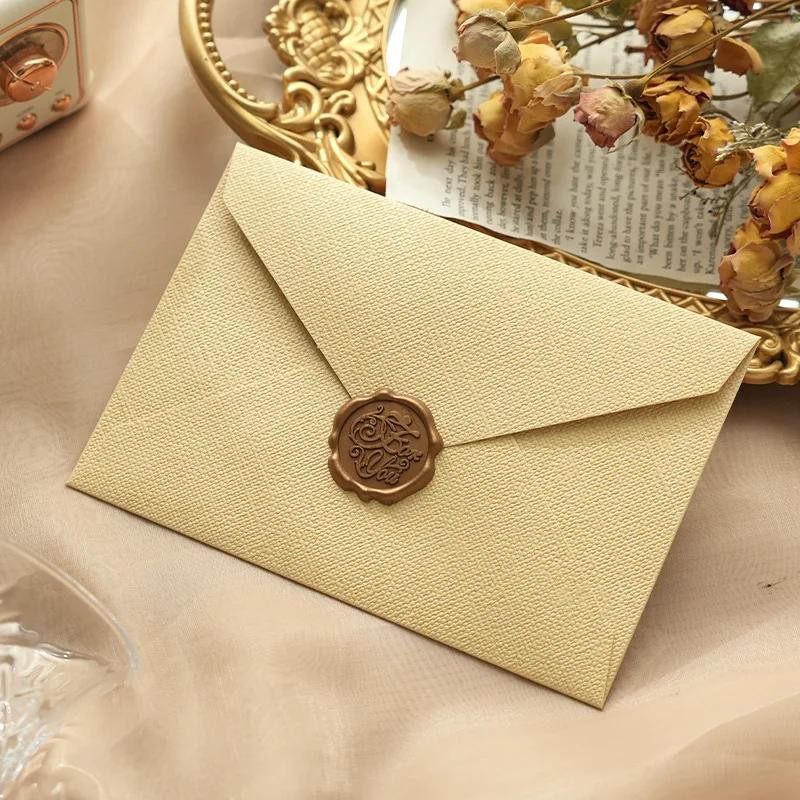 YEJET-Student Wachs-Siegelset im europäischen Hofstil mit Retro-Leinenumschlag und Kraftpapier in Beige - Bild 1