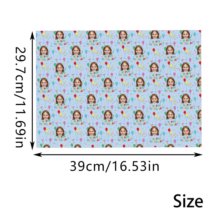 Personalisiertes Geschenkpapier Happy Birthday von joy-enlife in Mehrfarbig für Geburtstagsfeiern, 2er oder 7er Set - Bild 3
