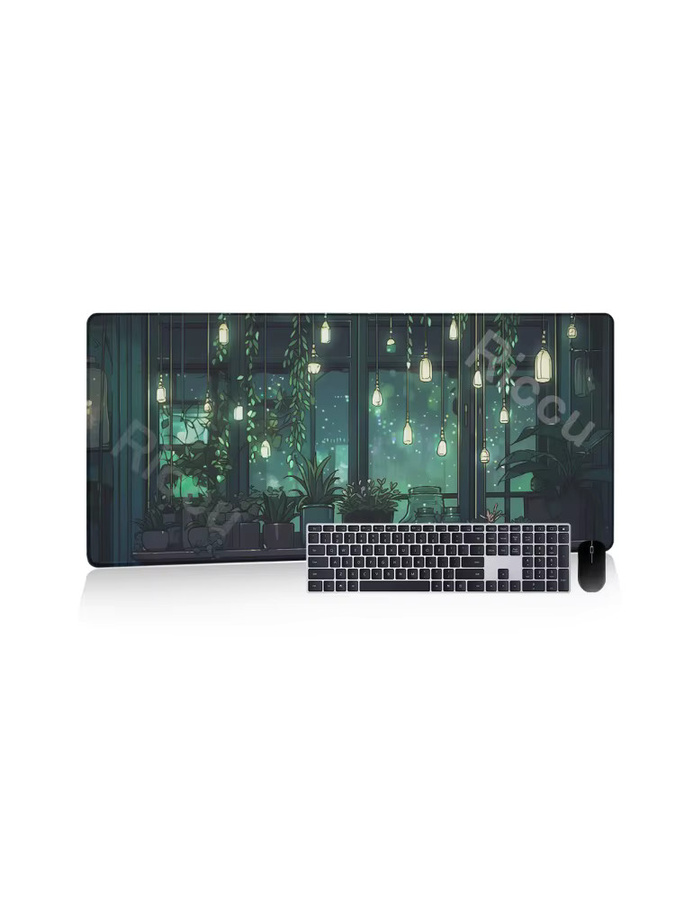 Riccu Mauspad mit Pflanzenmotiv in Grün als ästhetische Schreibtischunterlage für deinen Laptop und PC - Bild 4
