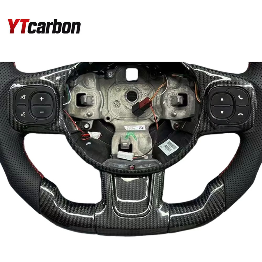 Maßgefertigtes LED-Carbonfaser-Lenkrad in Schwarz für Fiat Abarth 595 595C 695 695C 500 500C Innenraum-Zubehör - Bild 2