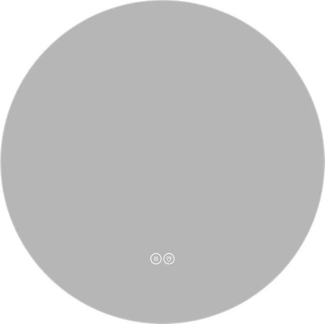 PXloue LED-Badspiegel Rund mit Hinterleuchtung und Anti-Beschlag-Funktion in Silber, Durchmesser: 80 cm - Bild 1