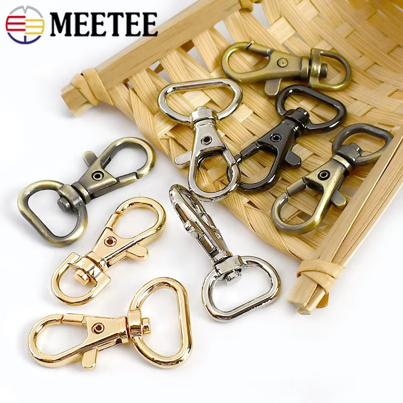 Meetee Metall Drehkarabiner Karabinerhaken in Gold, 10-25mm für Haustierhalsbänder und Taschenriemen - Bild 4