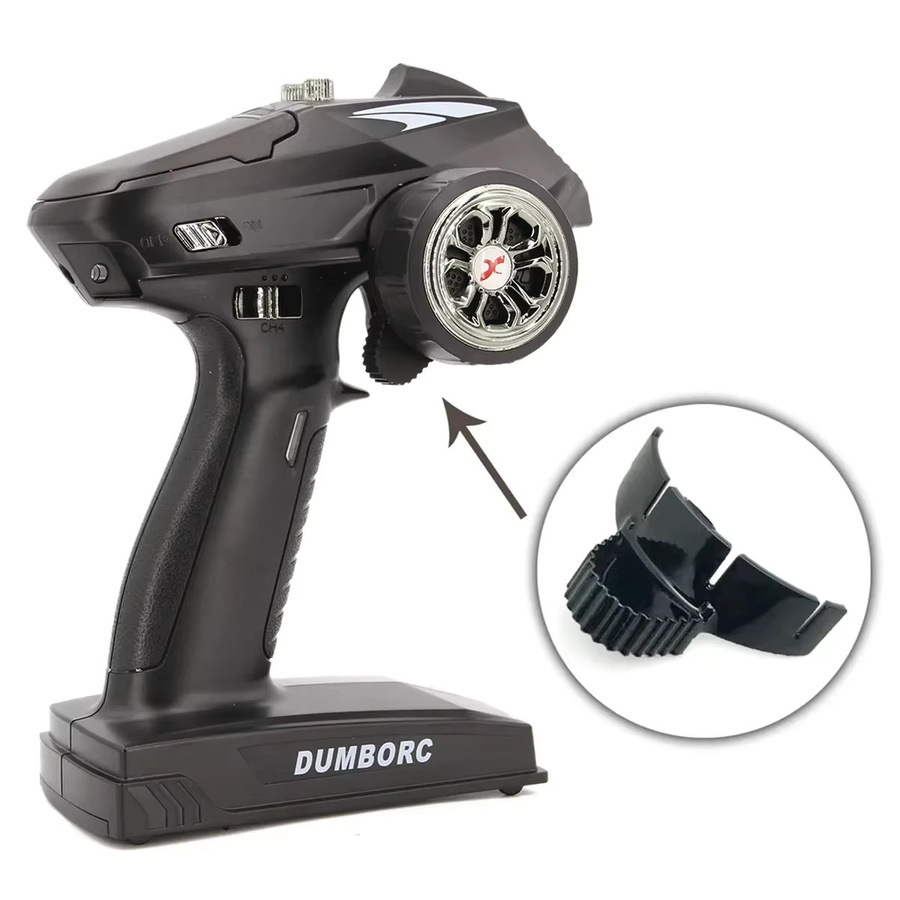 Dumborc Einhand-Steueradapter Lenkrad-Sender für DUMBORC X6 CH4 CH6 ZD Racing Fernbedienungsteile in Schwarz - Bild 3
